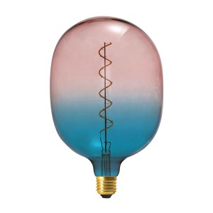 Lampadina LED E27 decorativa con sfumatura dal rosa al blu.