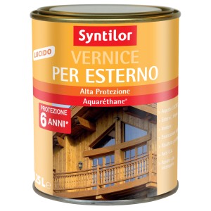 Syntilor Vernice Per Esterno, impregnante per legno a solvente per esterni, latta da 2,5L.