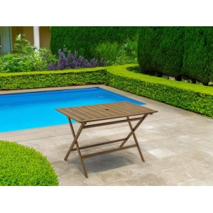 Tavolo pieghevole da giardino in acacia 120x70x76 cm