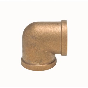 Raccordo a gomito in ottone a 90 gradi con filettatura interna per pompe e sistemi idrici domestici.