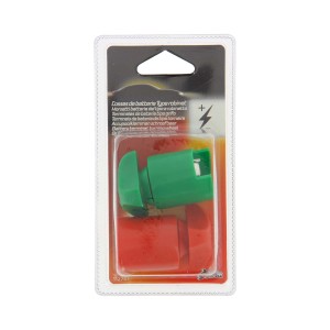 t.b.t. Terminali batteria auto, rosso e verde.