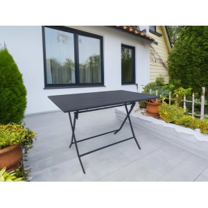 Tavolo pieghevole rettangolare Toconao antracite (110x70 cm) per il giardino.
