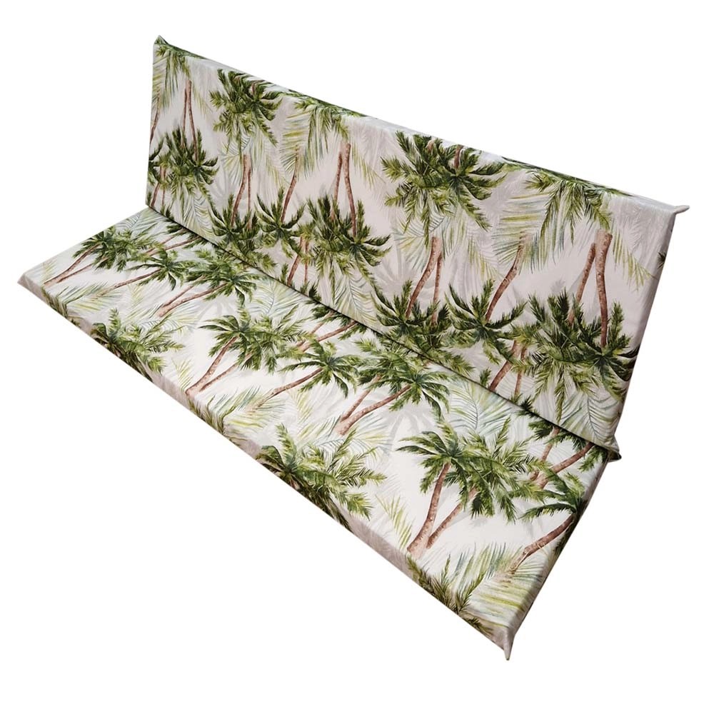 Cuscino Per Dondolo 3 Posti 150 Cm - Bianco E Verde, Cotone 100% - Foto 11