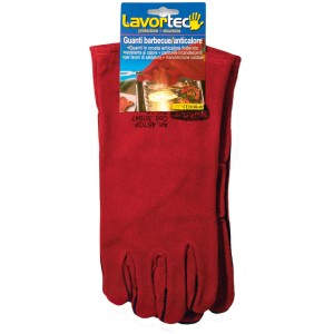 Guanti da barbecue rossi resistenti al calore per grigliate sicure.