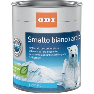 Barattolo di smalto bianco artico OBI, finitura satinata, 750ml, per interni ed esterni.