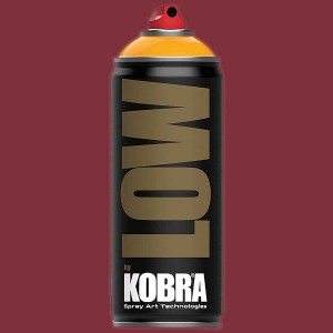 Dettaglio di bomboletta spray colorata t.b.t. di Kobra.