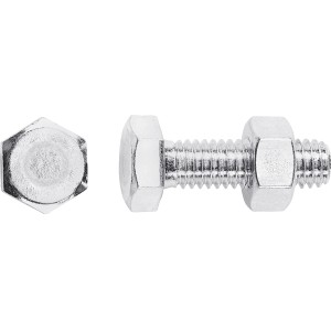 Vite per metallo LUX M6 x 16 mm, zincata, con dado, set da 40.