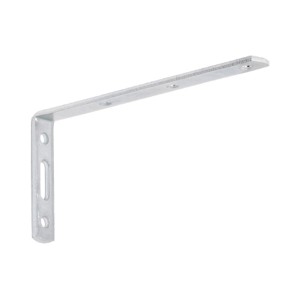 Staffa angolare argentata per mensole a muro.