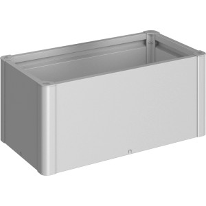 Biohort Belvedere Mini aiuola rialzata, argento metallizzato, ideale per giardino, balcone e terrazza.