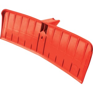 Pala da neve rossa in plastica, senza manico. Ideale per spalare la neve.