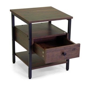 Mobiletto Mudra 1 cassetto in legno noce e nero 40x40h50 cm