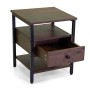 Mobiletto Mudra 1 cassetto in legno noce e nero 40x40h50 cm_2