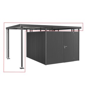 Tetto laterale Biohort per casetta da giardino HighLine 5, grigio scuro metallizzato, 150x315x222 cm.