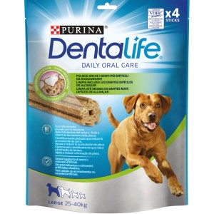 Dentalife snack per cani, 4 pezzi. Snack per l'igiene dentale per cani di taglia grande (25-40kg).