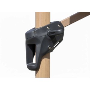 Ombrellone a palo decentrato Heliantus 300x400 cm legno