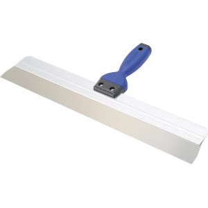 LUX Rakel Comfort 500 mm: Spatola per tappezzeria con lama larga in acciaio inox e impugnatura comfort blu.