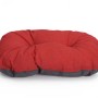 Cuscino per cani t.b.t. rosso con bordo grigio. Comodo letto per cani per la casa.