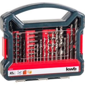 kwb Power-Box, set di punte e inserti da 41 pezzi con chiave a bussola in custodia di plastica.