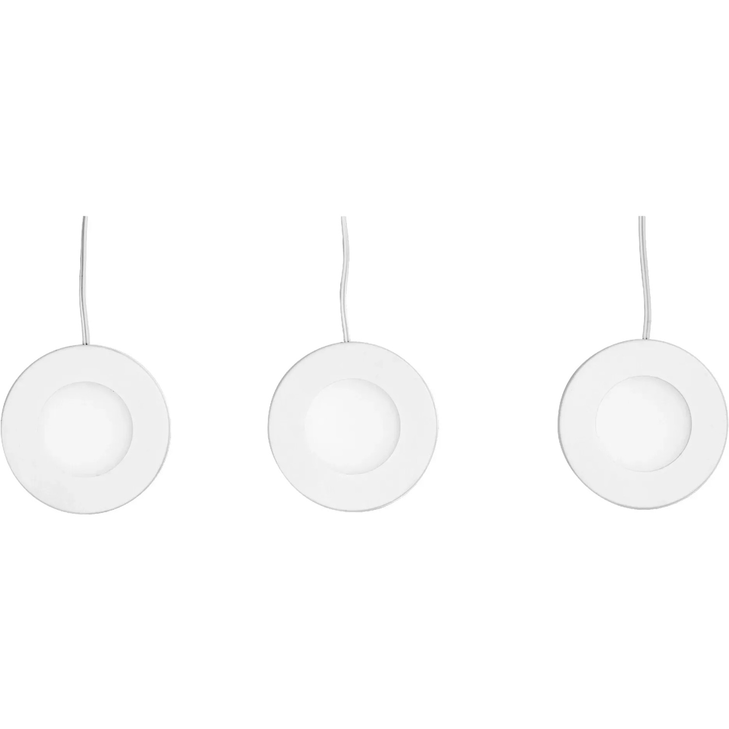 LEDVANCE LED Spot Puck Sottopensile 65mm – Set 3 Luci Bianco Caldo 3000K, 3x3W, 3x330lm, Design Rotondo Nero, IP20