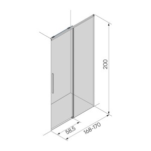 Porta doccia scorrevole Slim 168-170x200 cm oro rosa
