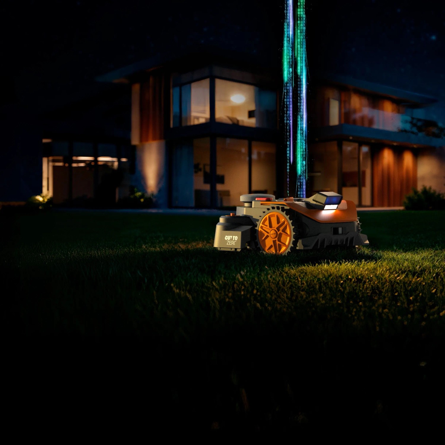 Robot rasaerba Worx M800 WR308E Landroid Vision senza filo perimetrale in giardino.