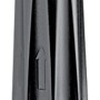 Connettore nero per microirrigazione con anello arancione.