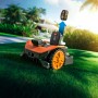 Robot rasaerba Worx M800 con batteria sull'erba. Tosaerba intelligente senza fili.