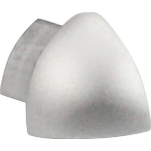 Angolo profilo terminale quarto di cerchio, alluminio anodizzato, argento opaco, 10 mm, 2 pezzi