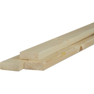 Listelli in legno piallato, colore legno chiaro, per interni e progetti fai-da-te.