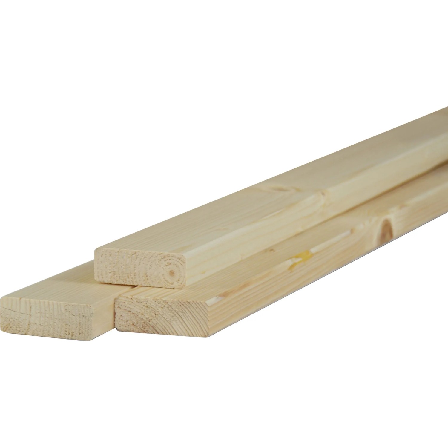 Listelli in legno piallato, colore legno chiaro, per interni e progetti fai-da-te.