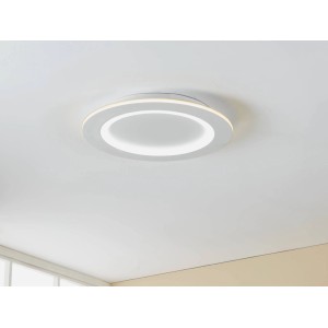 Plafoniera LED CCT bianca Eglo Padrogiano-Z, Ø 45cm, per un'illuminazione d'atmosfera.
