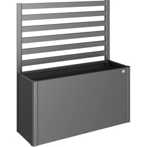Grigliato Biohort grigio scuro metallizzato per piante da aiuola rialzata.