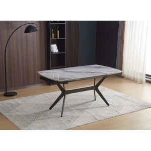 Tavolo allungabile da pranzo Riley marmo grigio lucido 160x90x76 cm