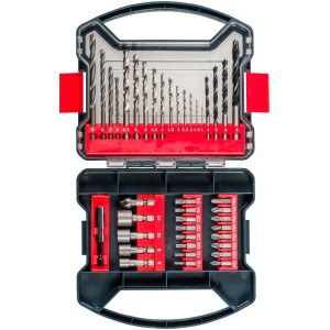 kwb Power-Box, set di punte e inserti da 41 pezzi con chiave a bussola in custodia di plastica.