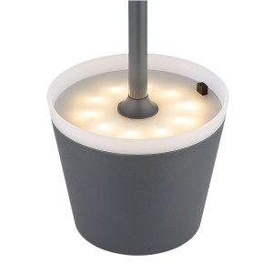 Globo lampada solare, antracite, 41 cm, metallo, con luci LED.