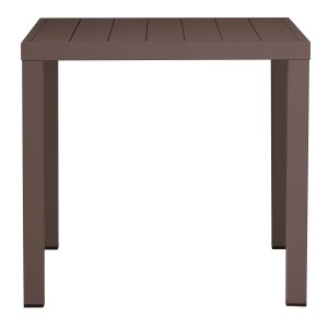 Tavolo da giardino quadrato marrone. Ideale per terrazza e giardino.