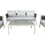 Set di mobili da giardino t.b.t. grigio con divano, poltrone e tavolo.