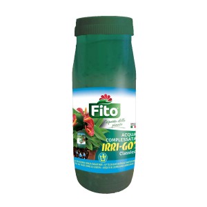 Additivo per terricci Fito Irri-Go, flacone verde per il miglioramento del suolo.