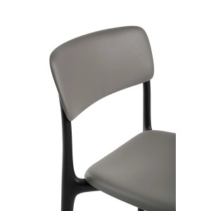 Sedia impilabile Poppy in polipropilene grigia e nera 49,5x49h79,5 cm