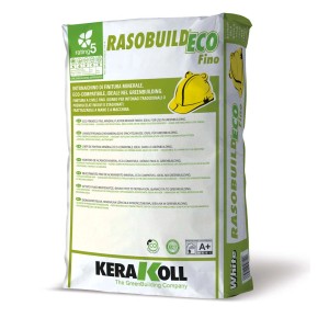 Sacco di intonaco Rasobuild Eco Fino di KeraKoll, intonaco fine minerale ed ecologico.
