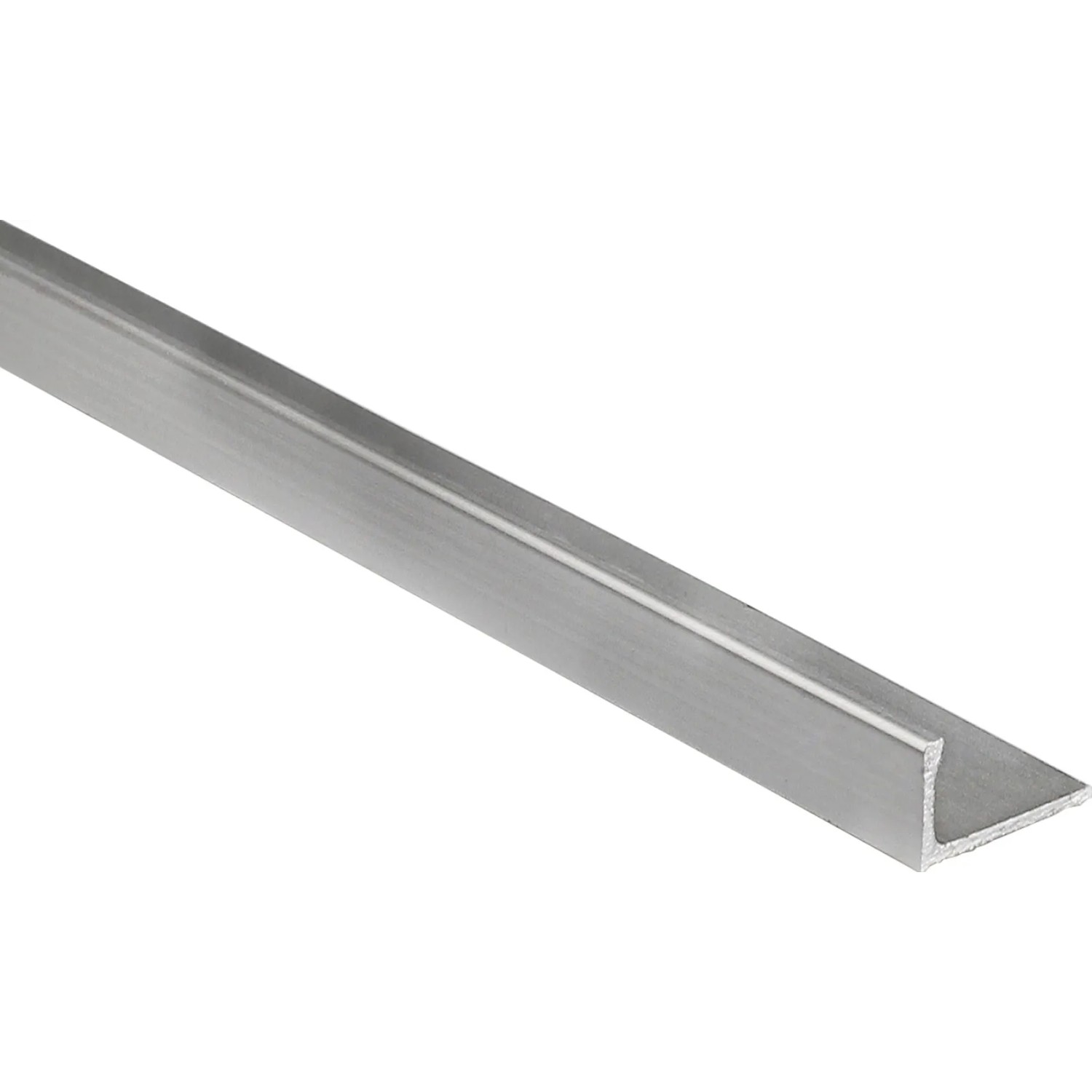 Profilo angolare in alluminio, argento anodizzato, finitura opaca, 10 mm x 2,5 m.