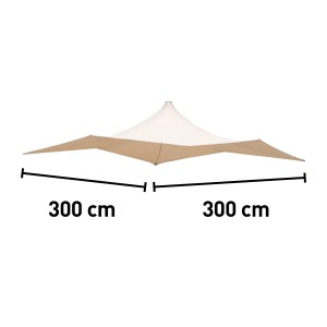 Gazebo t.b.t. beige con dimensioni 300x300 cm per il giardino.