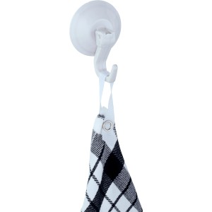 Wenko ganci a ventosa a leva, set da 2, bianchi, con asciugamano. Pratici accessori per bagno e cucina.