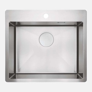 Lavello 1 vasca forma 3 Idrostile Roque con sifone 505x200 mm acciaio spazzolato