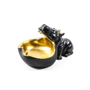 Ippopotamo in resina 16,5x12xH11,5 cm nero