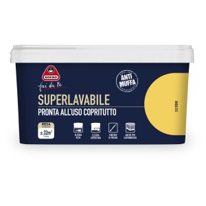 Pittura per interni Boero Superlavabile, colore 332 Fieno, in secchio. Pittura murale lavabile.