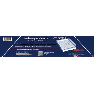 Tappetino doccia 54x68 cm per piatti doccia 70x90 cm, antiscivolo e idrorepellente.