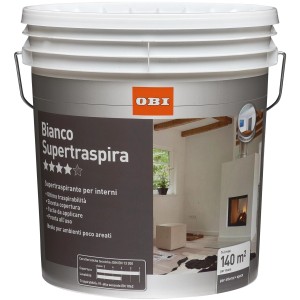 Secchio di pittura per interni bianca "Bianco Supertraspira" di OBI.