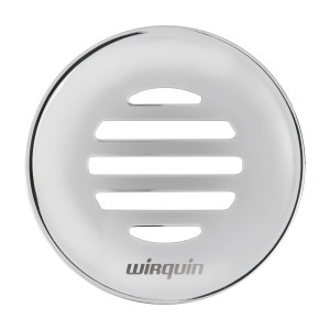 Copertura sifone doccia rotonda cromata con fessure.