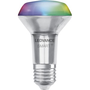 Lampadina Ledvance Smart+ Reflector RGBW E27, lampada smart chiara con cambio colore.